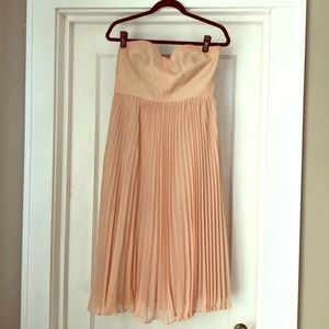 Anthropologie pale pink midi dress
